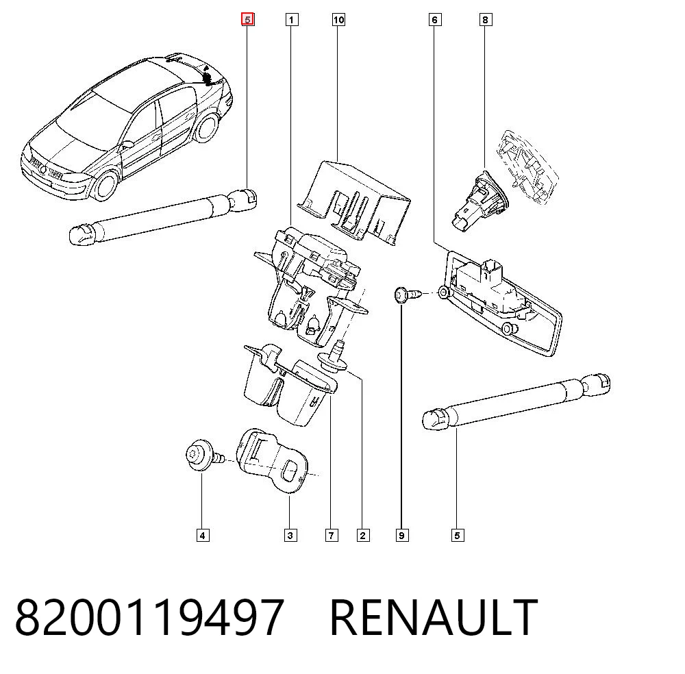 8200119497 Renault (RVI) Amortiguador de porton