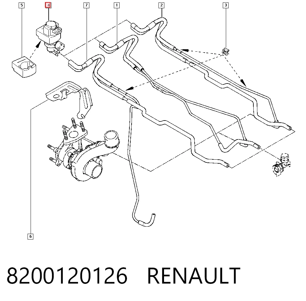 8200120126 Renault (RVI) Válvula solenoide de control de presión de sobrealimentación