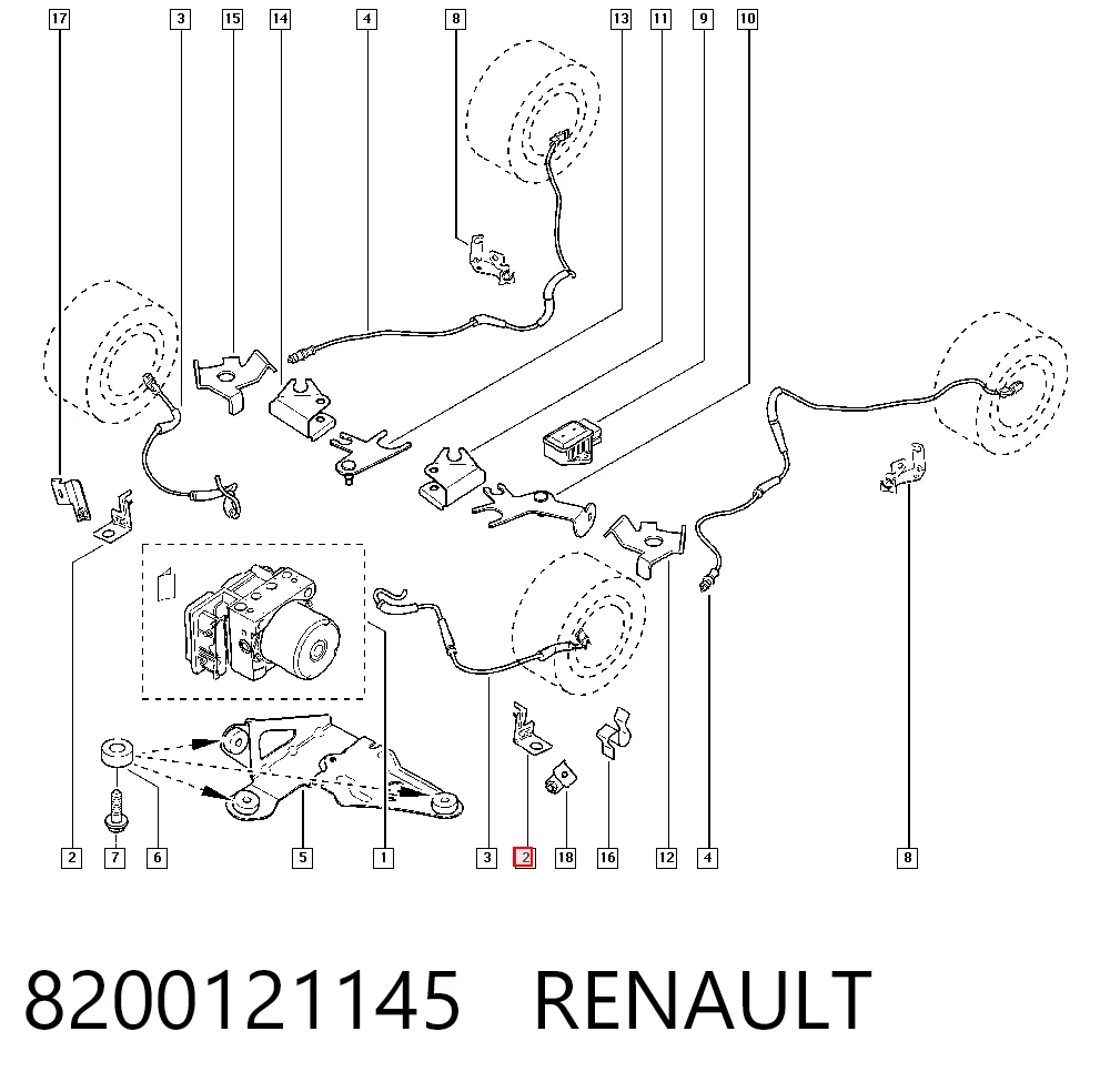 Soporte sensor ABS 8200121145 RENAULT
