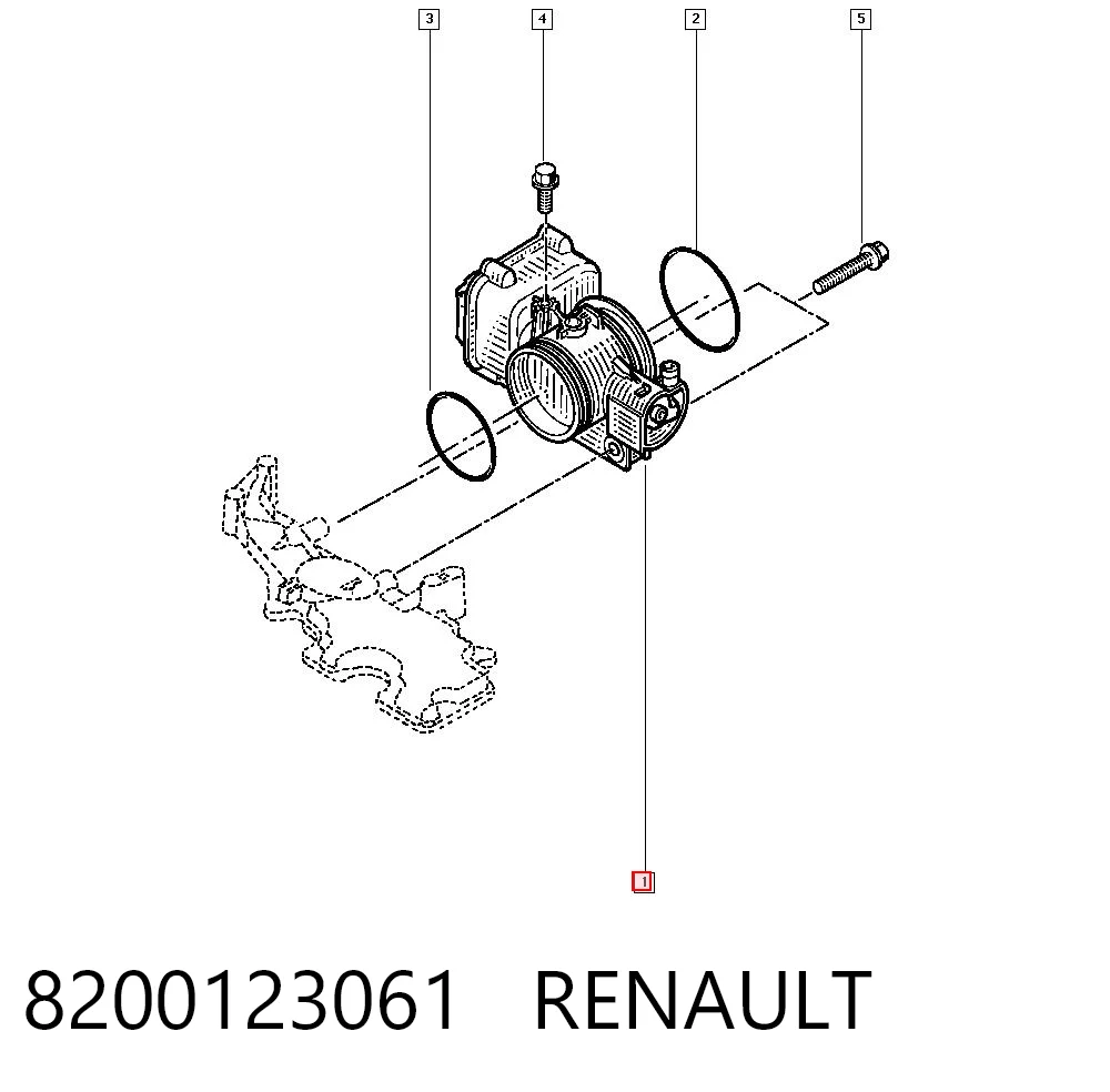 8200123061 Renault (RVI) Mariposa de admisión