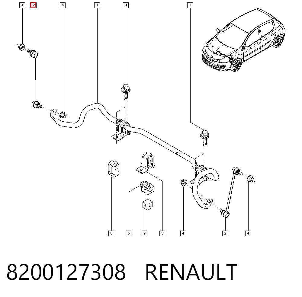 Comprar Soporte de la barra estabilizadora delantera Clio IV BH
