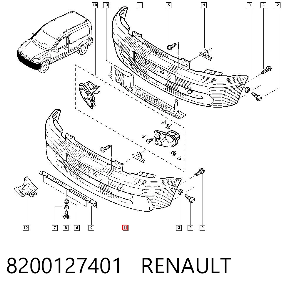 Comprar Paragolpes Renault Kangoo I KC0, KC1