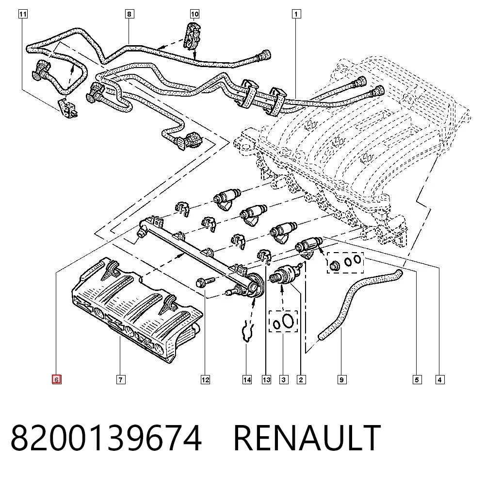 8200139674 Renault (RVI) Rampa de combustible