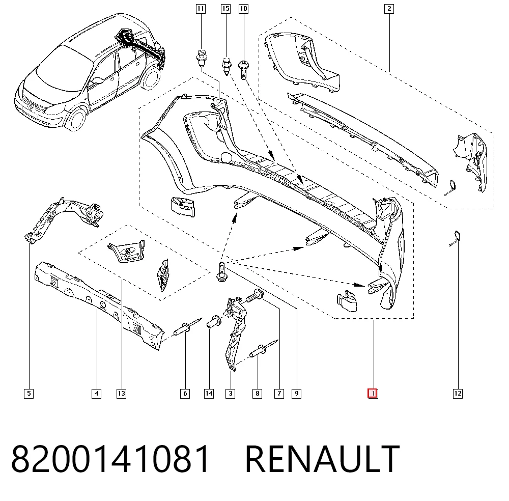 Paragolpes Renault Scenic II monovolumen (JM0, JM1) (2003 - 2009) precio, desde 207,64 EUR