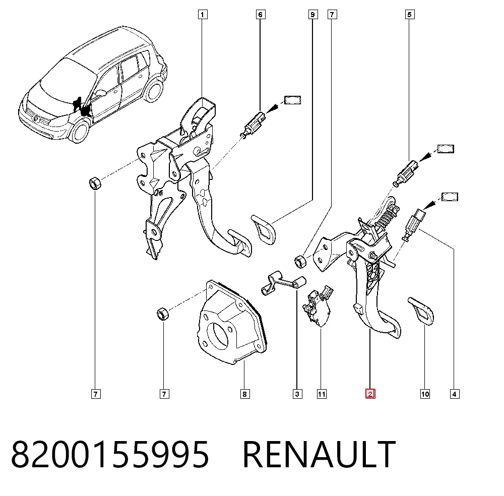 Comprar Pedal de embrague Renault Scenic II JM0, JM1 a bajo precio