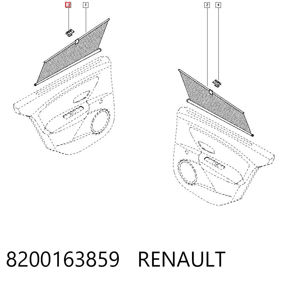 8200163859 Renault (RVI) Gancho de la cortinilla parasol de la puerta