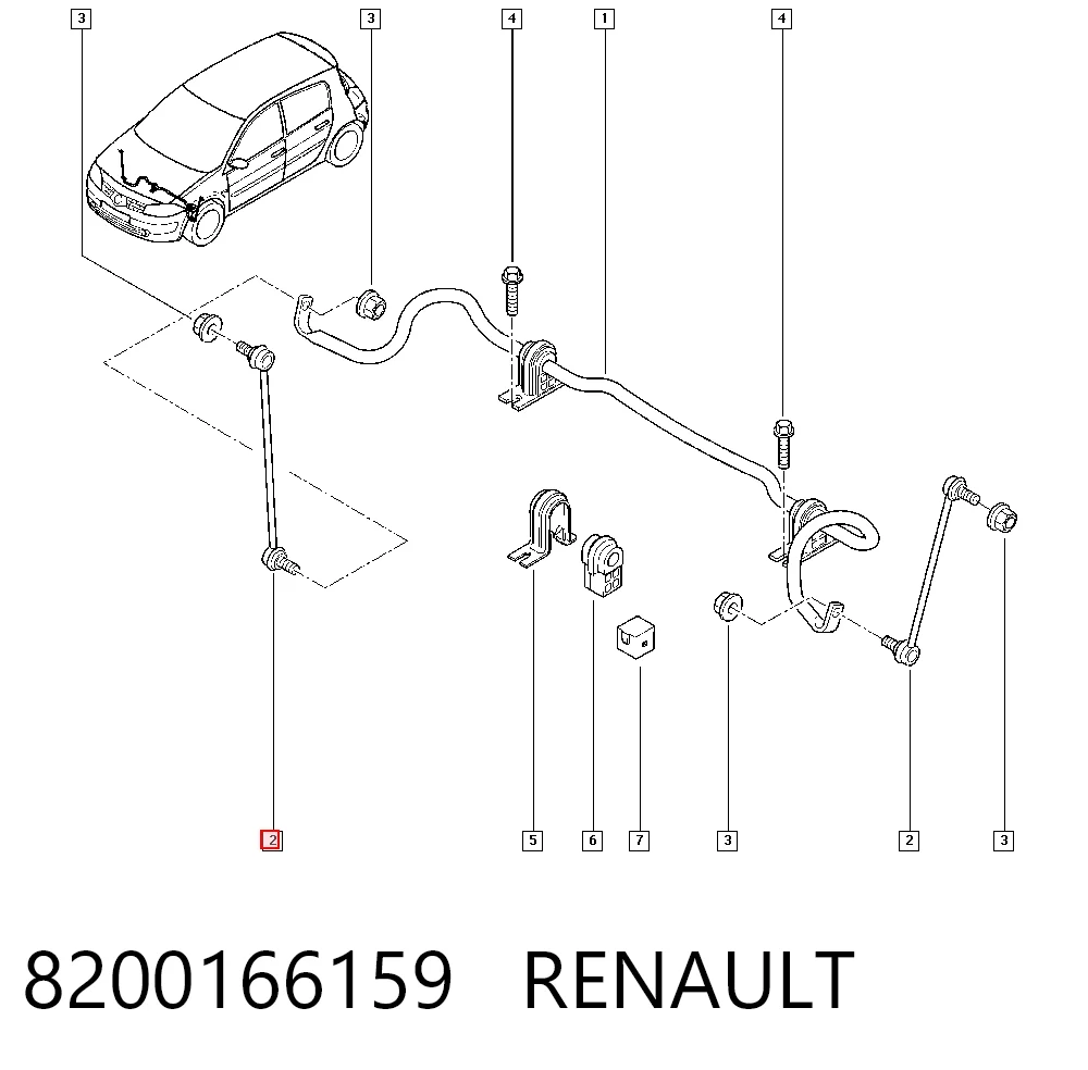 Bieleta estabilizadora delantera para Renault Scenic JM0, JM1