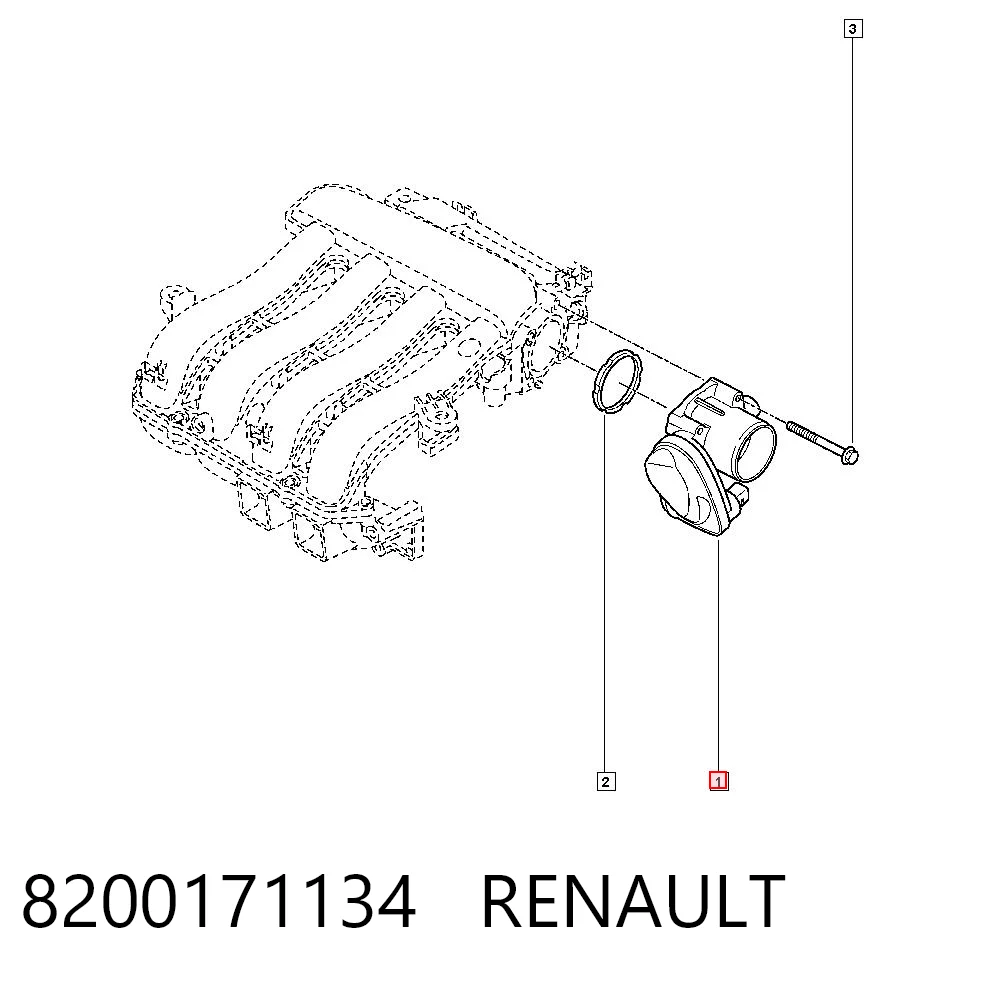 8200171134 Renault (RVI) Mariposa de admisión