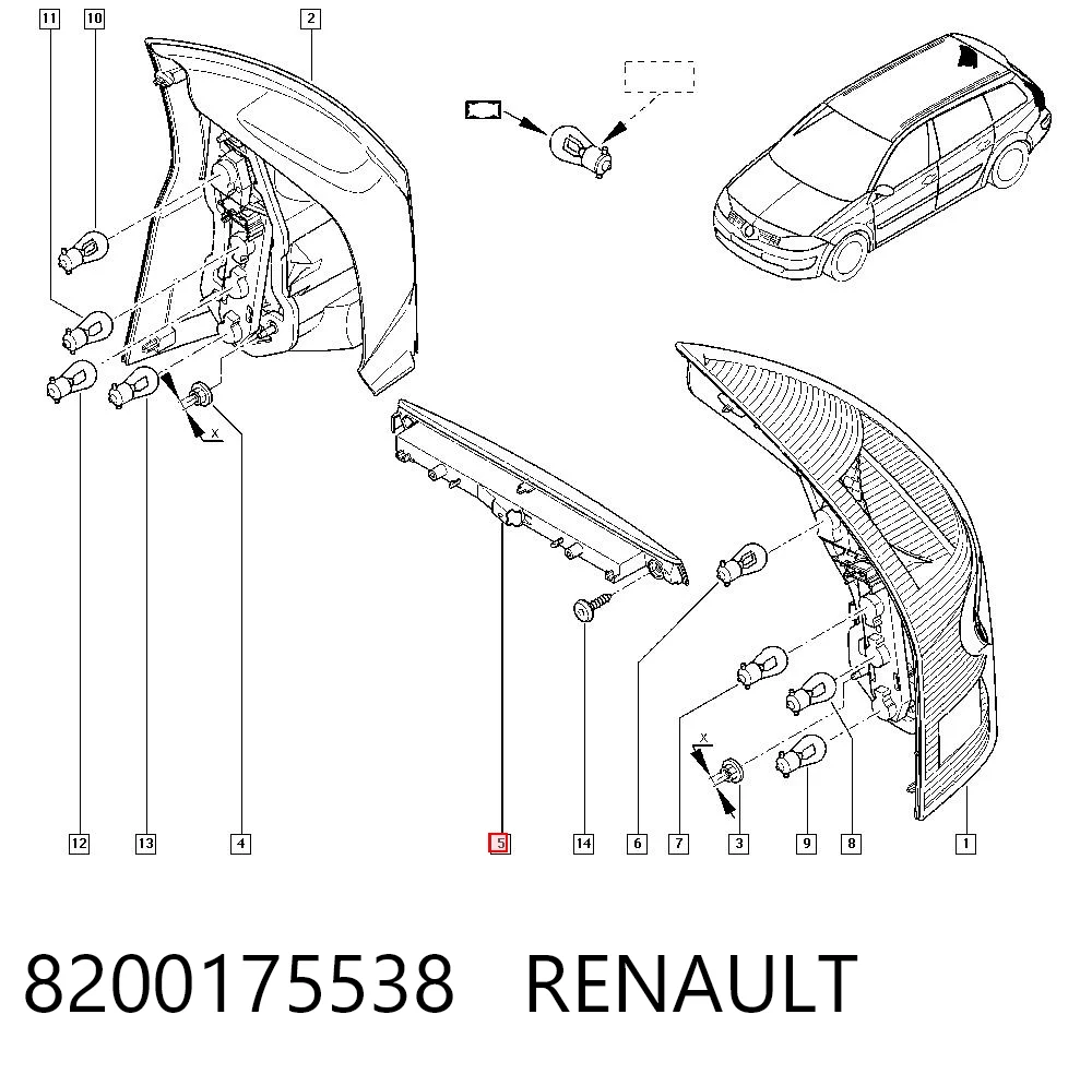 8200175538 Renault (RVI) Luz central de freno