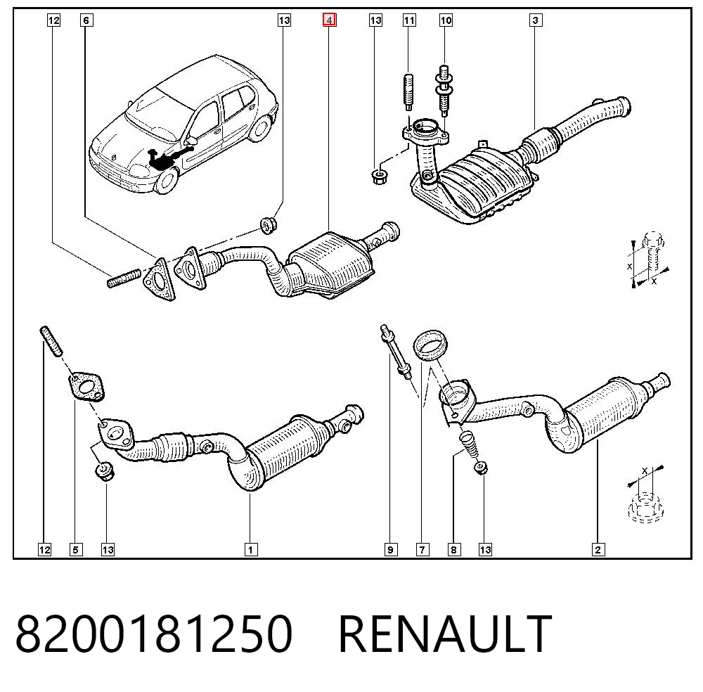 Catalizador de gasolina y diésel Renault Kangoo  (1998-2008)