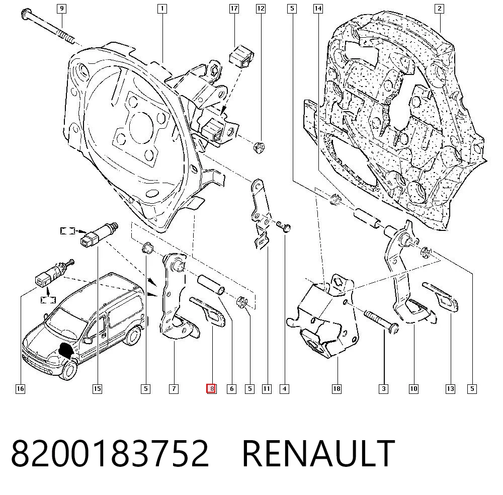 8200183752 Renault (RVI) Cubierta del pedal de embrague