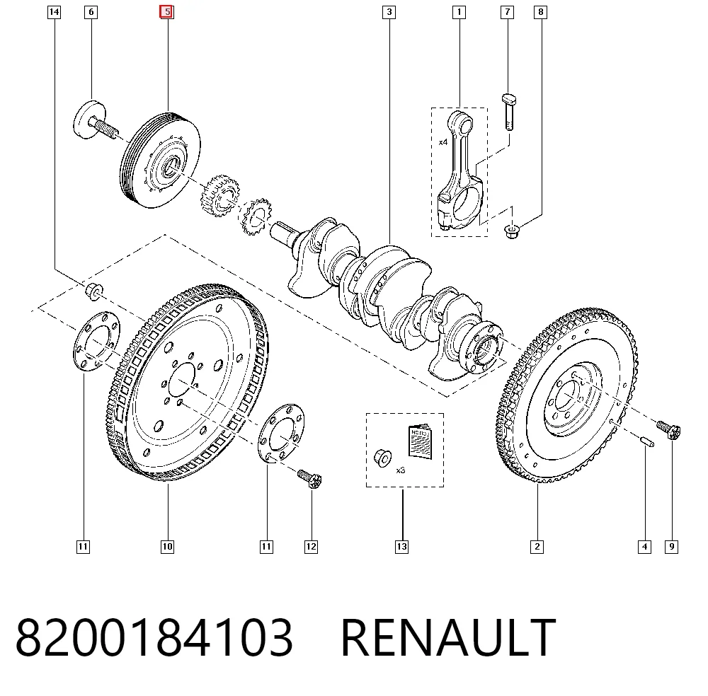 Polea de cigüeñal para Renault LOGAN KS