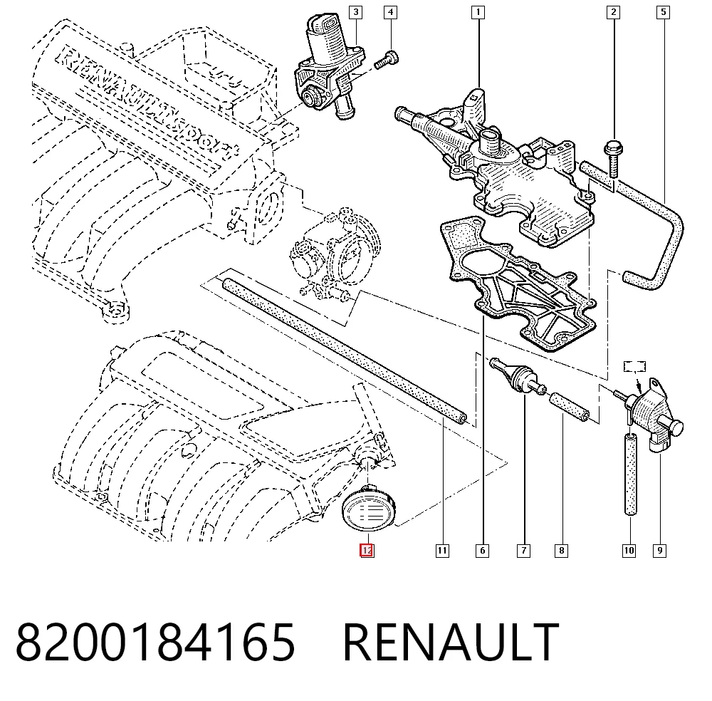 8200184165 Renault (RVI) Válvula de ventilación del cárter