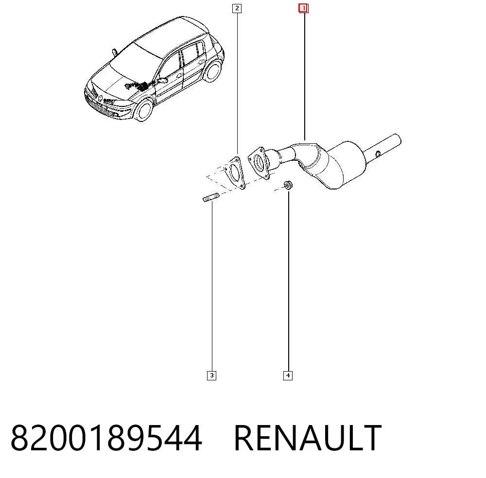 Tubo colector de escape delantero 8200189544 RENAULT