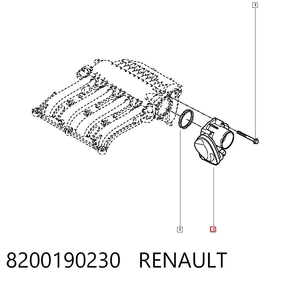 8200190230 Renault (RVI) Mariposa de admisión
