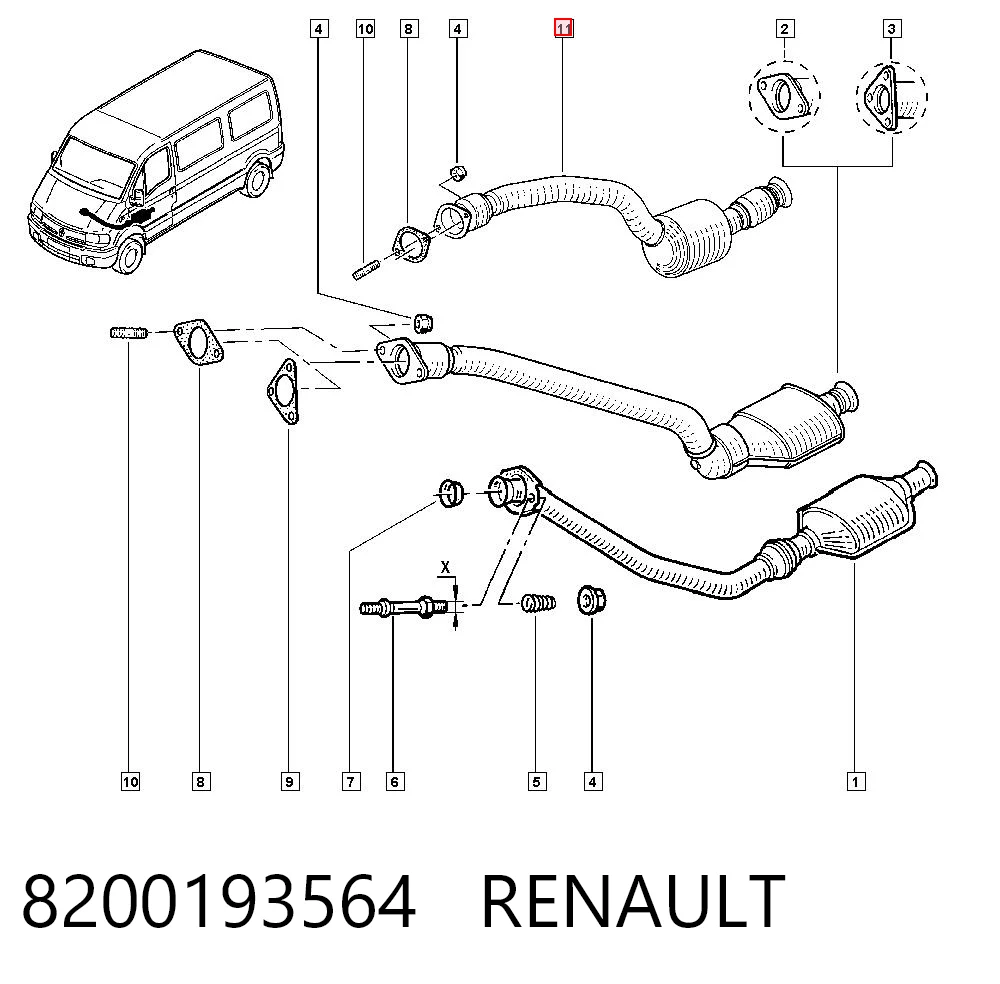Convertidor catalítico para Renault Master II (HD, FD)