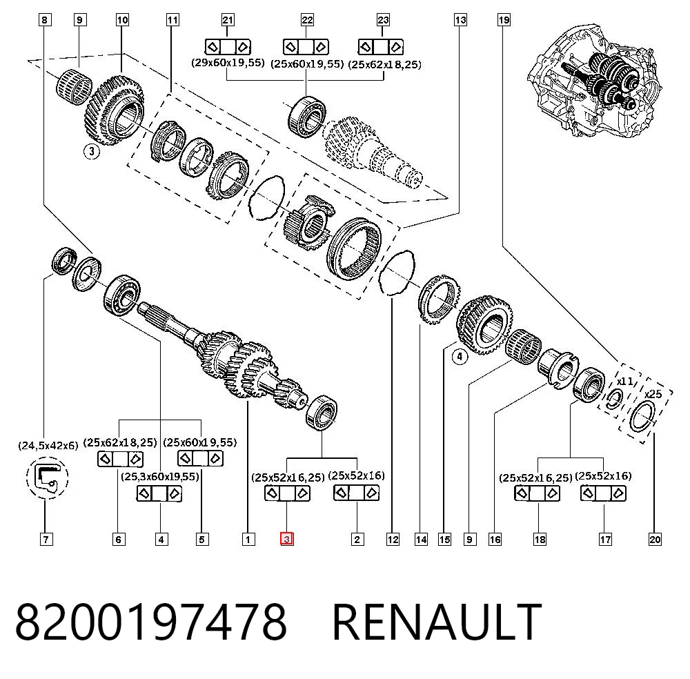 Cojinete caja de cambios Renault Master II furgoneta comprar en España