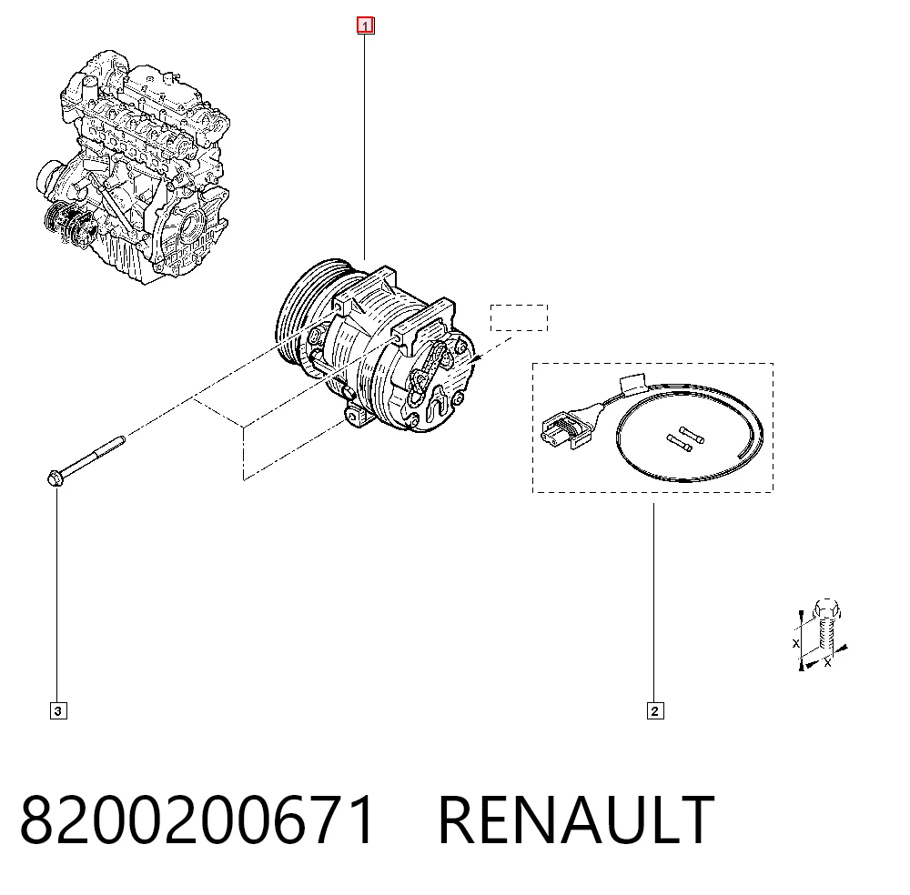 8200200671 Renault (RVI) Compresor climatizador