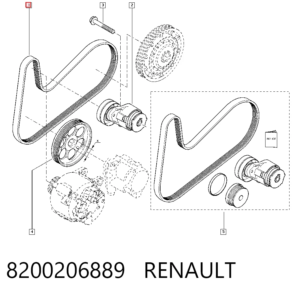 Correa trapezoidal nervada Lancer V sedán (1991-1996) original desde 8,35 €