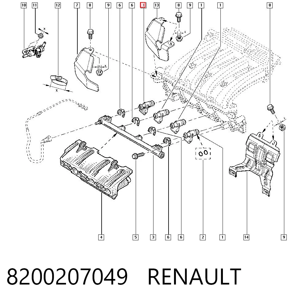 8200207049 Renault (RVI) Inyector de combustible