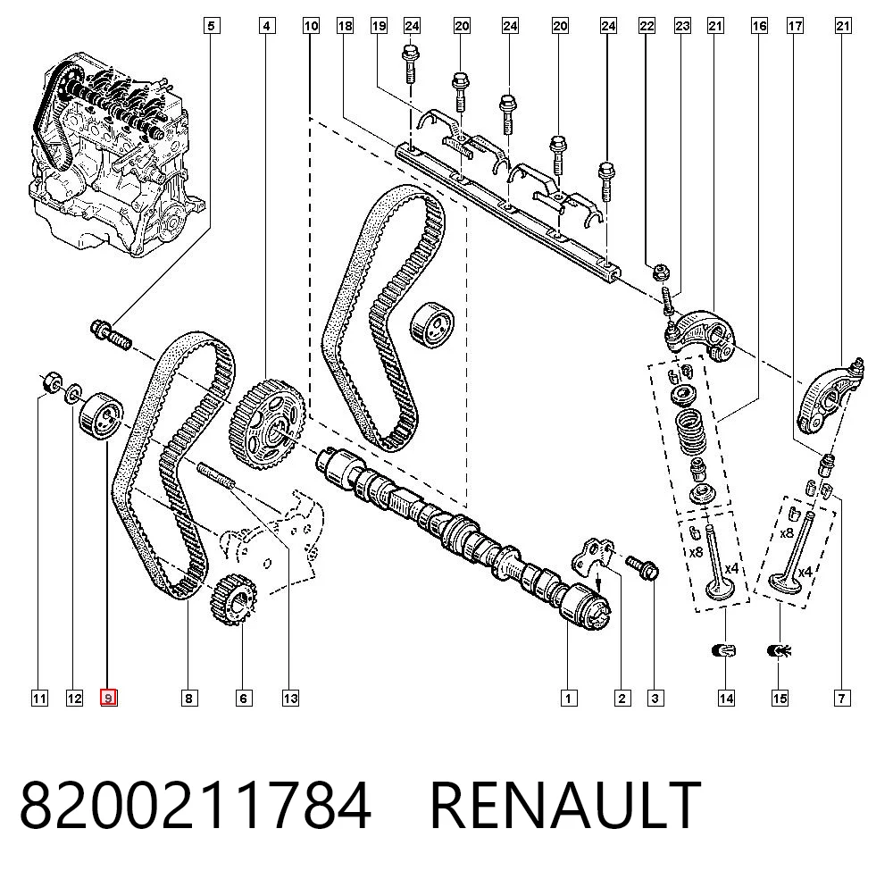 Rodillo tensor cadena Renault Clio  sedán comprar en España