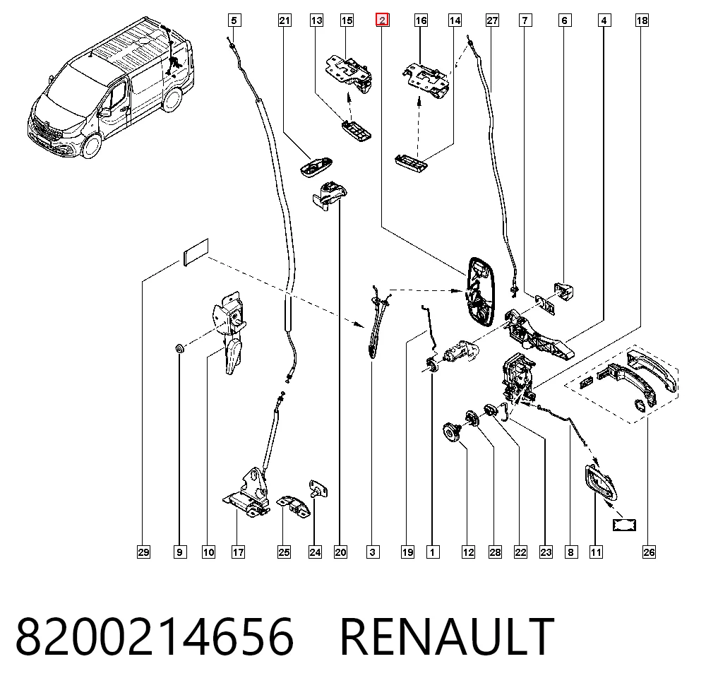 8200214656 Renault (RVI) Manija exterior de puerta corrediza