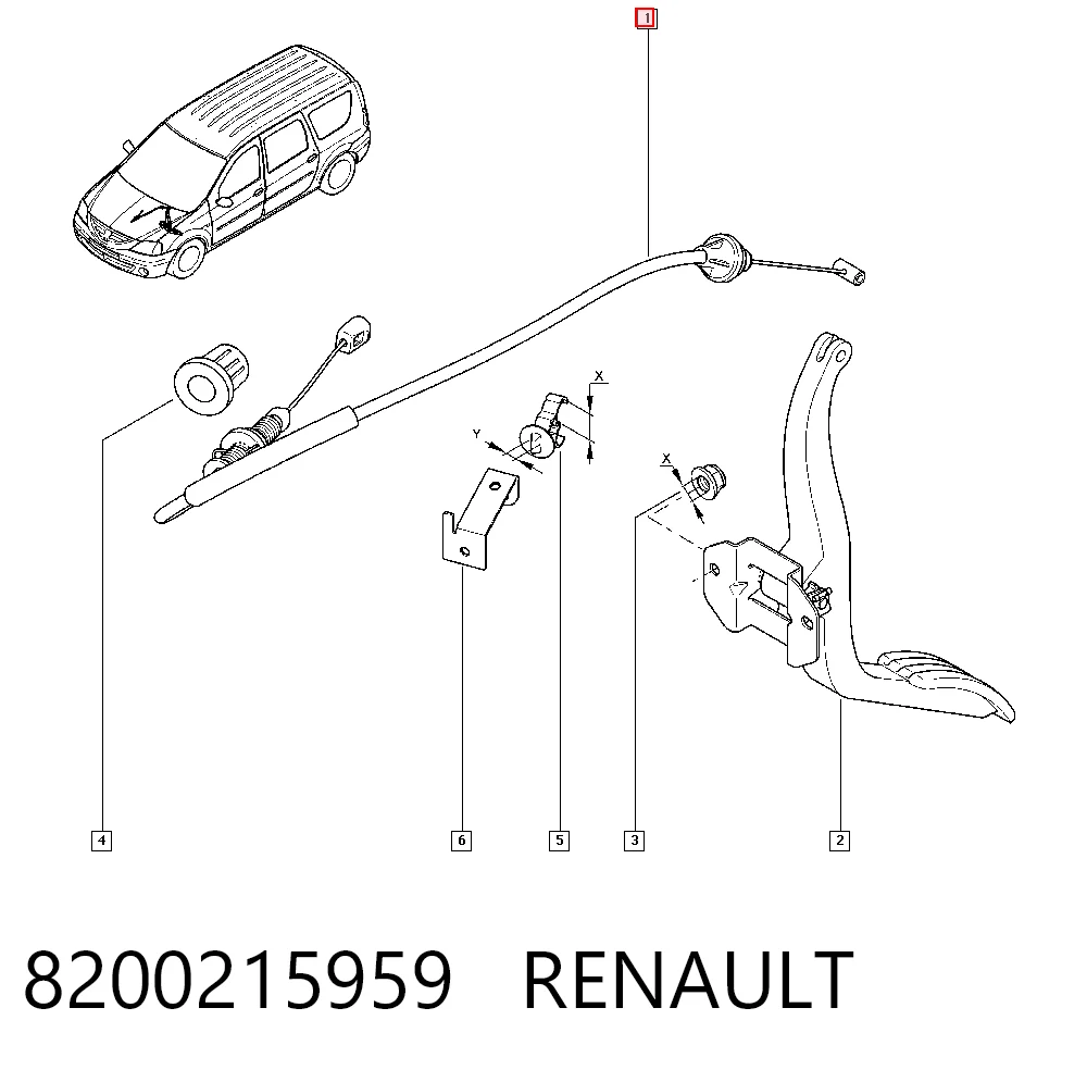 Cable del acelerador 8200215959 RENAULT
