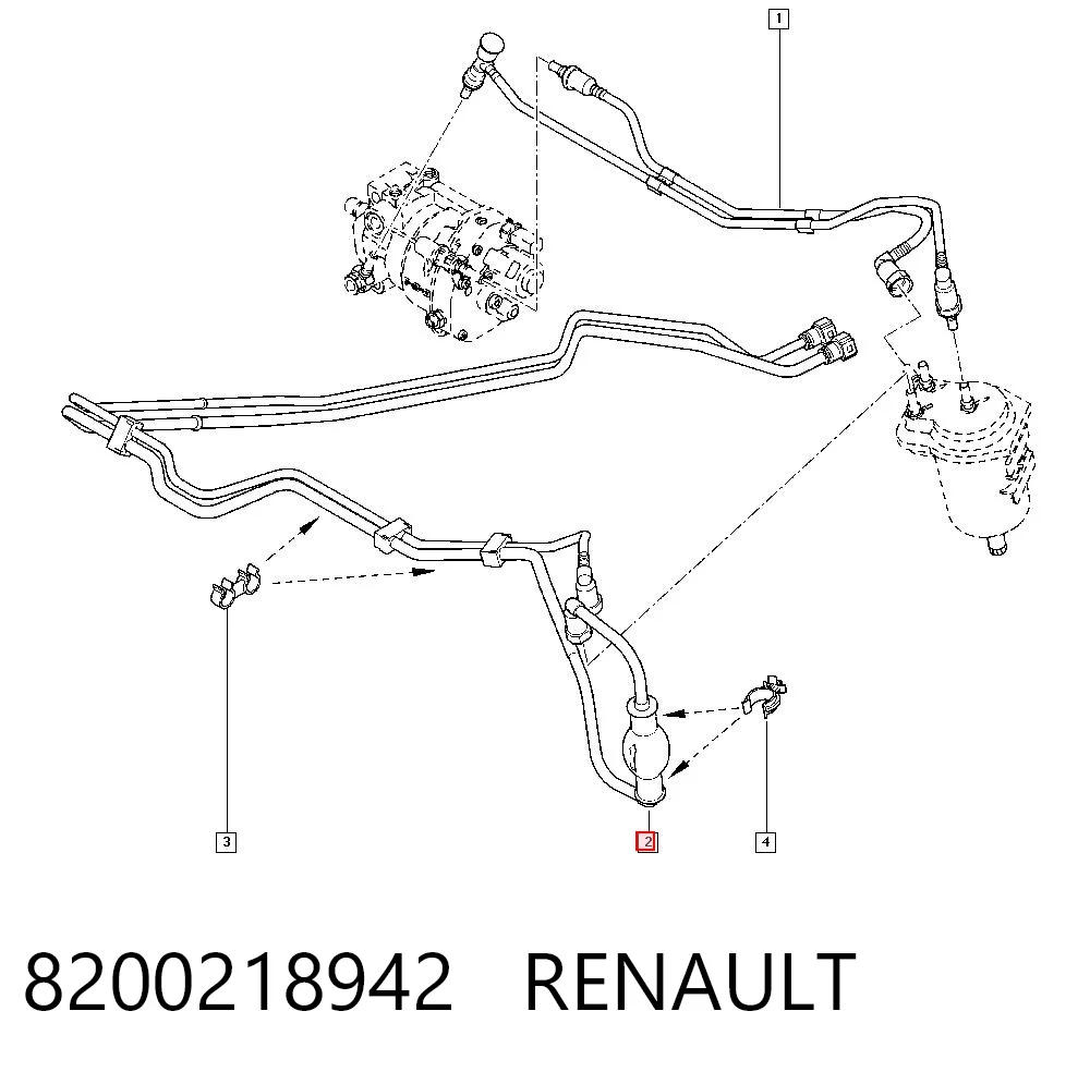 8200218942 Renault (RVI) Tubo de combustible, del depósito al filtro de combustible