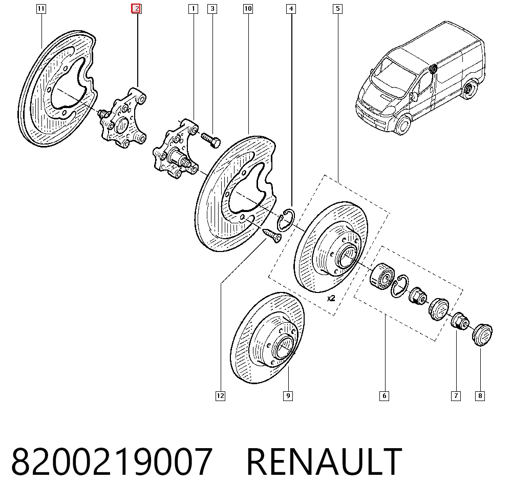 Muñón de eje, cuerpo del eje, trasero izquierdo  General Motors 95523189