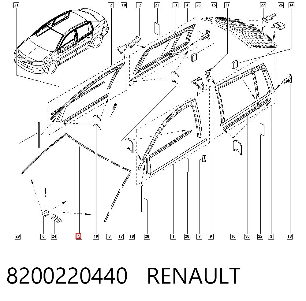 Comprar Junta del parabrisas Renault Megane II LM0, LM1 a bajo precio