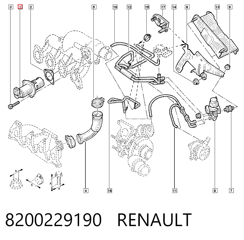 8200229190 Renault (RVI) Válvula EGR