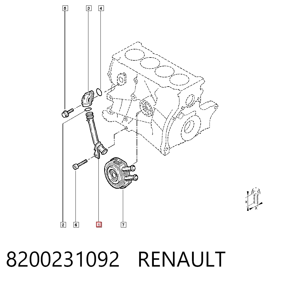 Manguera de admisión de la bomba de agua 8200231092 RENAULT