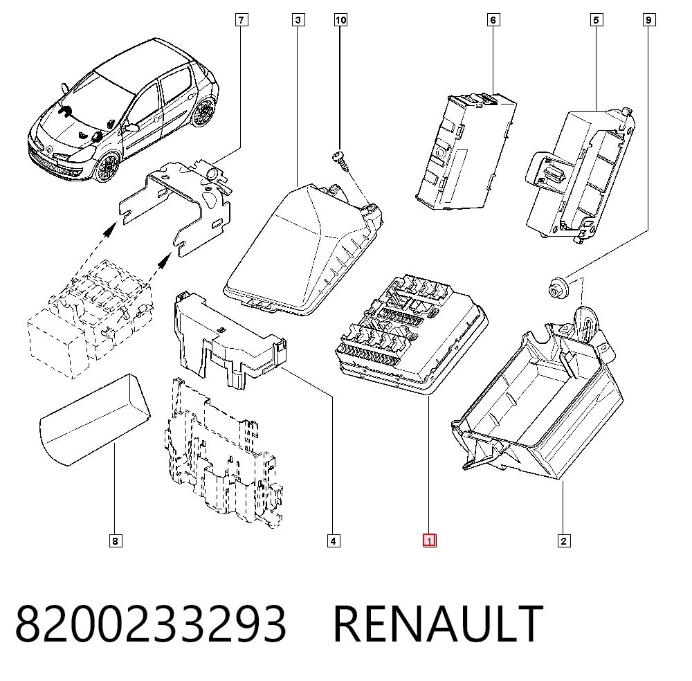 Caja de fusibles 8200233293 RENAULT