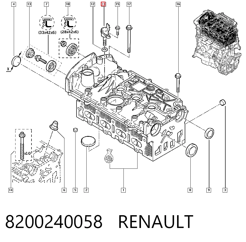 8200240058 Renault (RVI) Válvula control, ajuste de levas