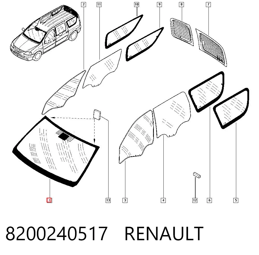 Parabrisas para Dacia Logan LS