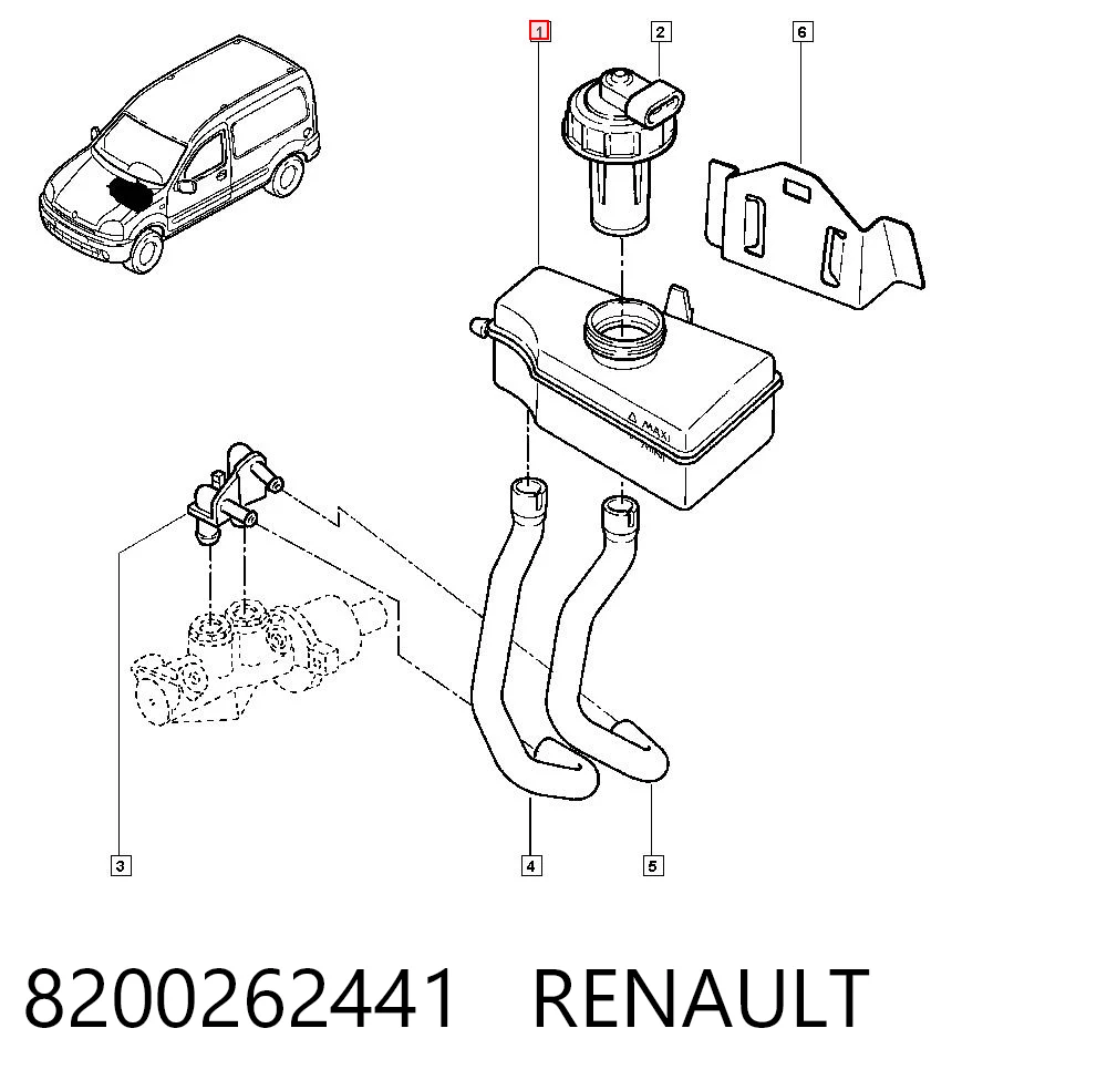 Deposito liquido frenos para Renault Clio SYMBOL LB0, LB1, LB2