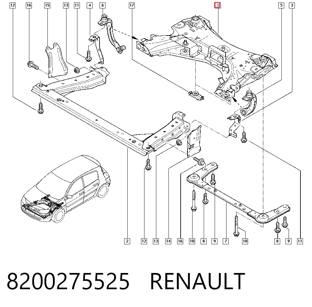 Bastidor delantero Renault Megane II (BM0, CM0, BM1, CM1)