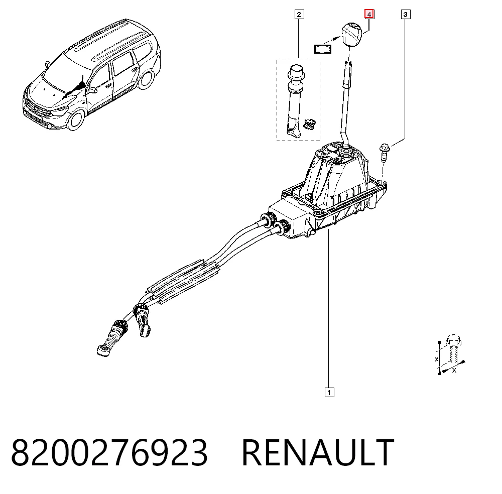 Perilla de la palanca de cambios 8200276923 RENAULT