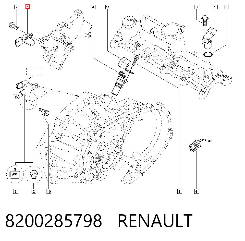Sensor de posición de árbol de levas Renault Master II (HD, FD)