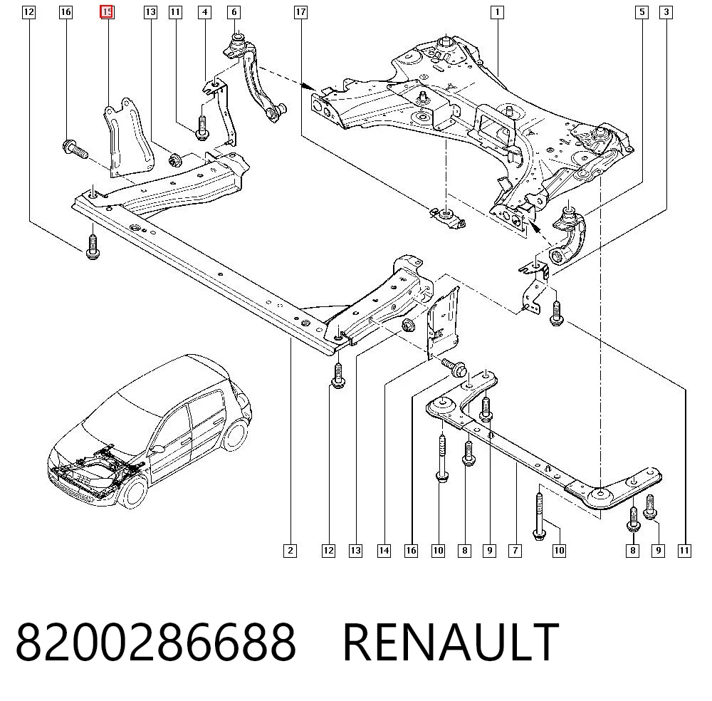 Protección derecha del motor 8200286688 RENAULT