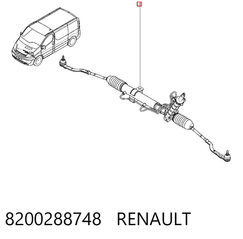 8200288748 Renault (RVI) Cremallera caja de direccion