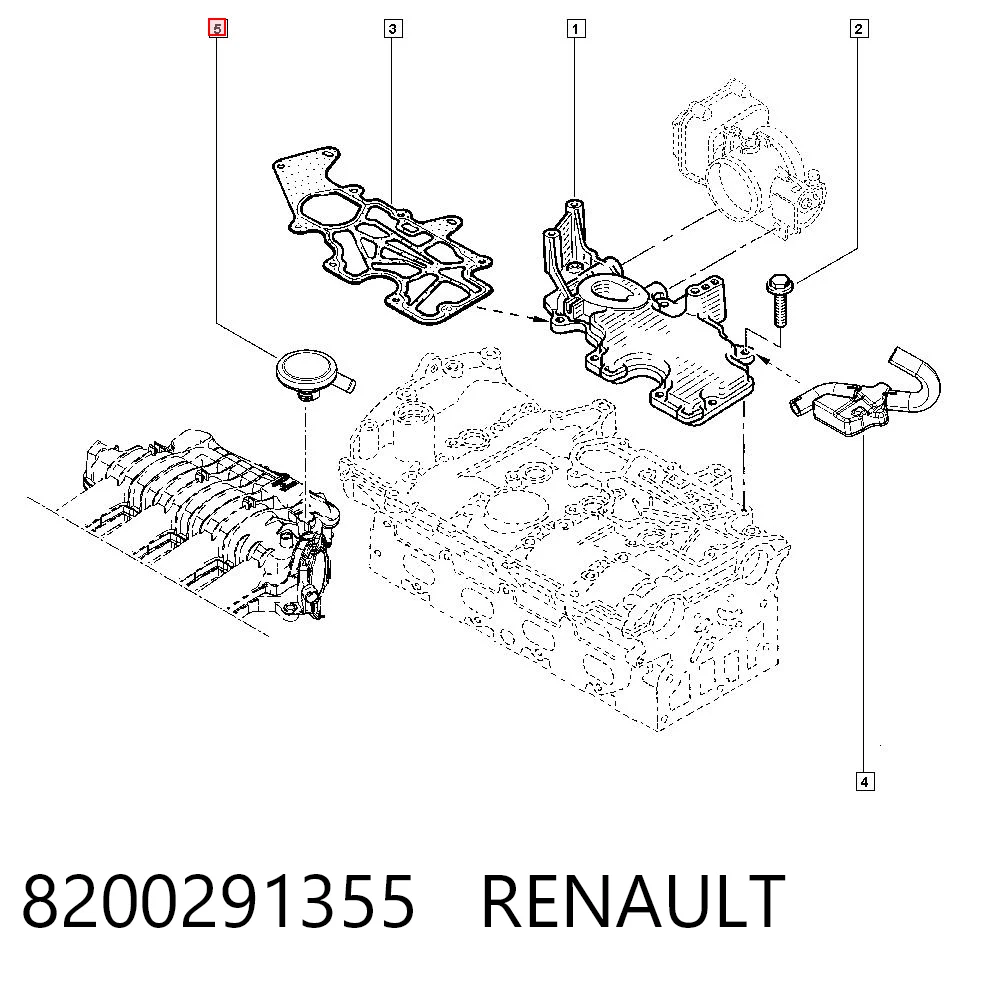 8200291355 Renault (RVI) Válvula de ventilación del cárter
