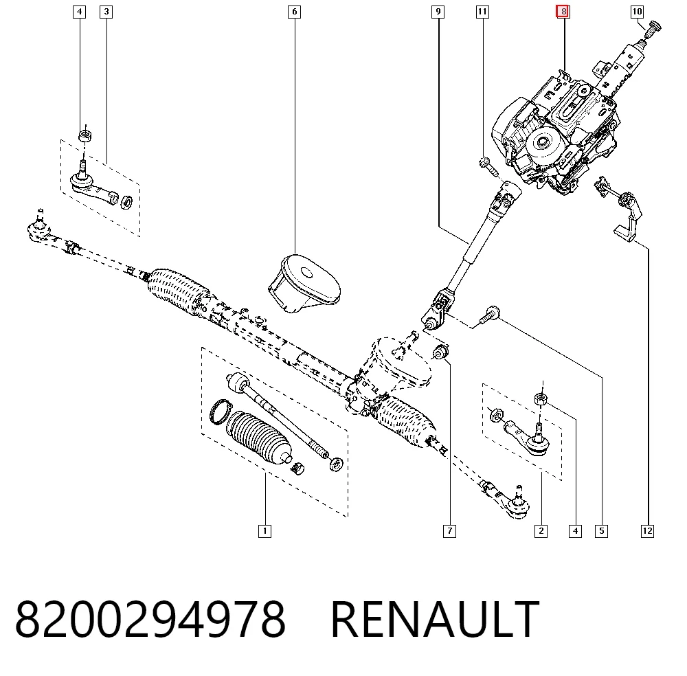 Columna de dirección Renault Clio III