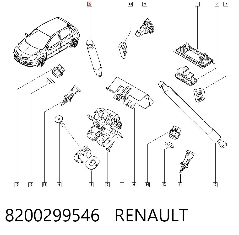 8200299546 Renault (RVI) Amortiguador de porton