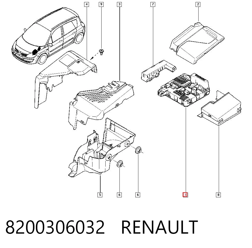 8200306032 Renault (RVI) Caja de relés y fusibles