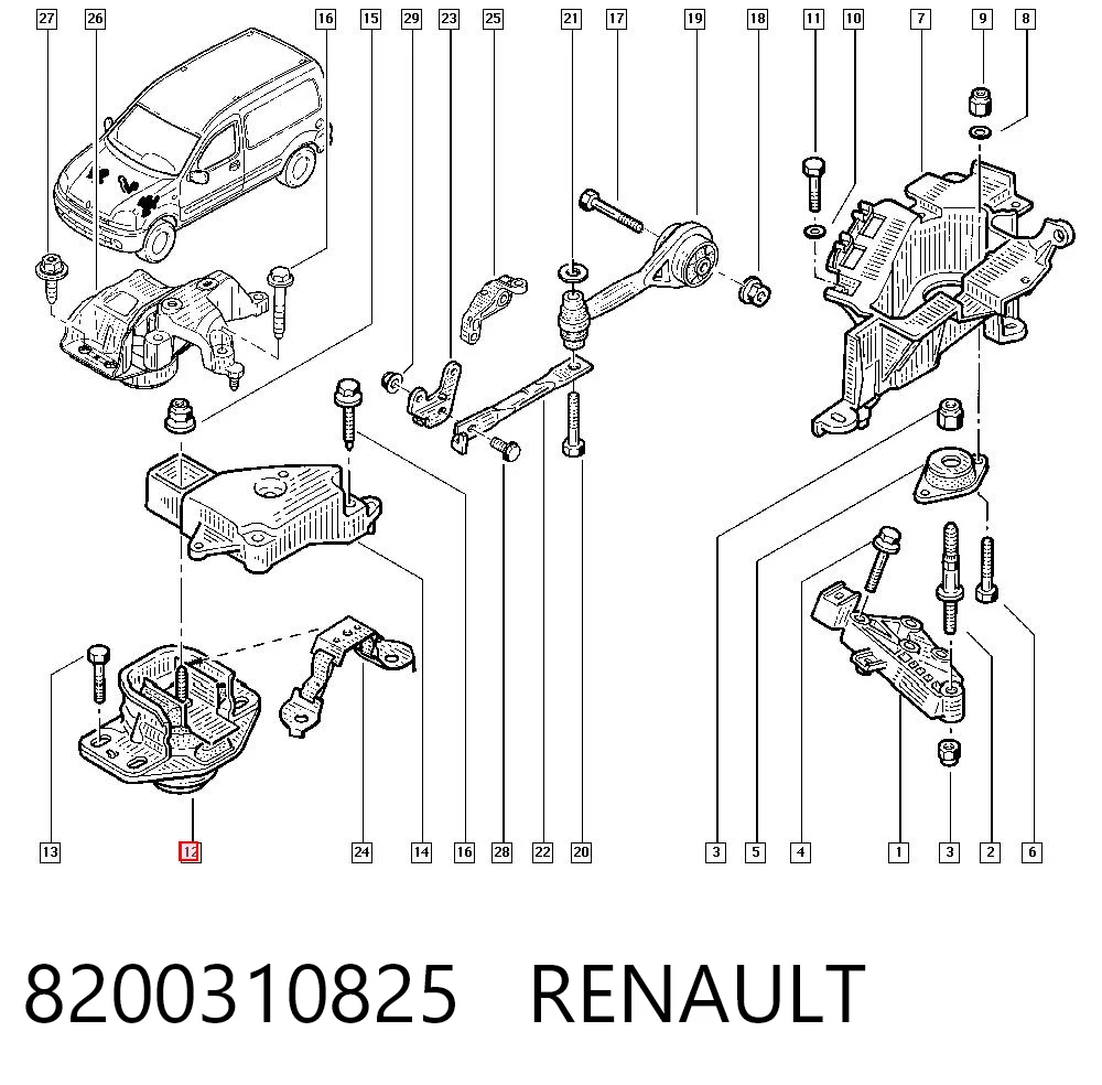 Comprar Soporte delantero del motor Renault Clio  LU a bajo precio