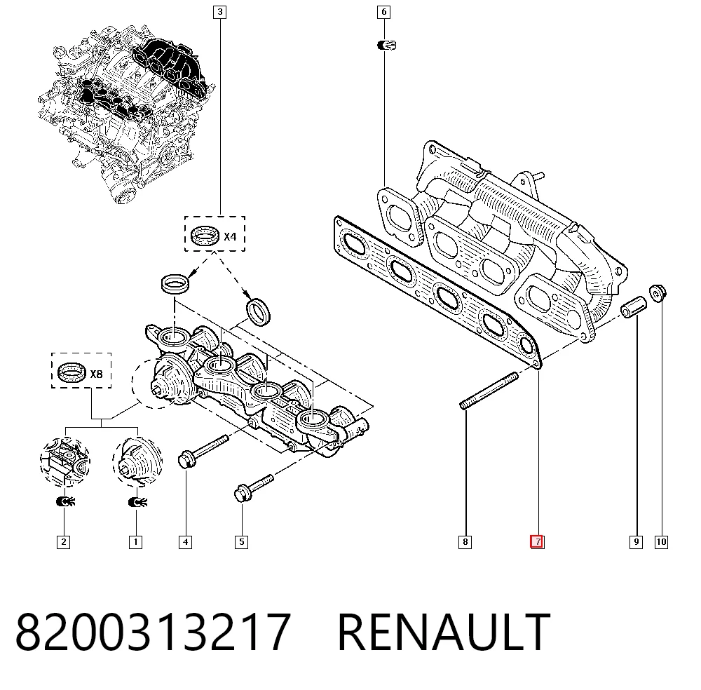 Junta de colector de escape para Renault Trafic II (FL)