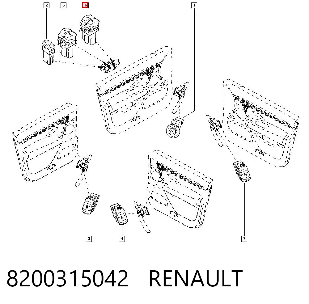 8200315042 Renault (RVI) Unidad de control de elevalunas delantera izquierda
