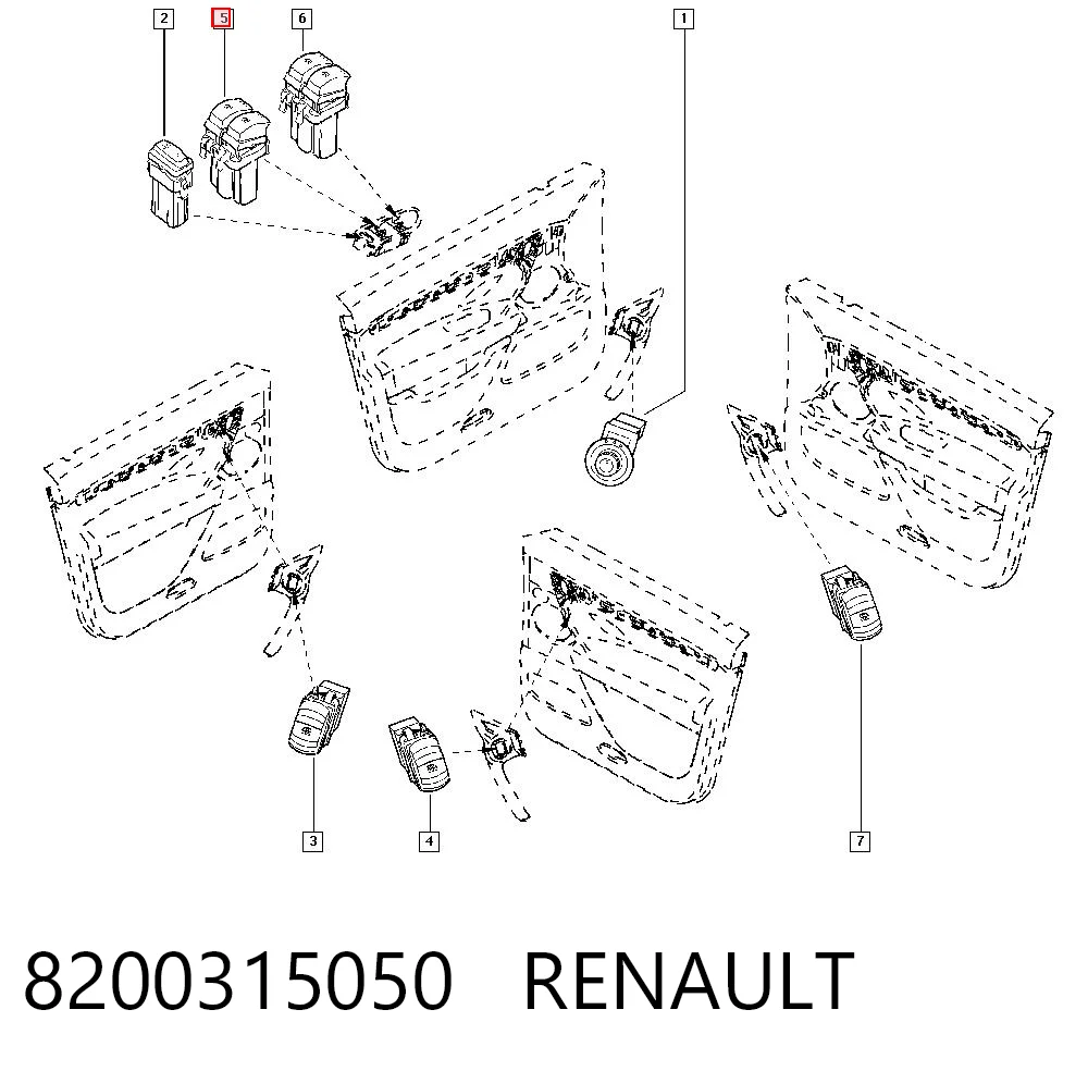 8200315050 Renault (RVI) Unidad de control de elevalunas delantera izquierda