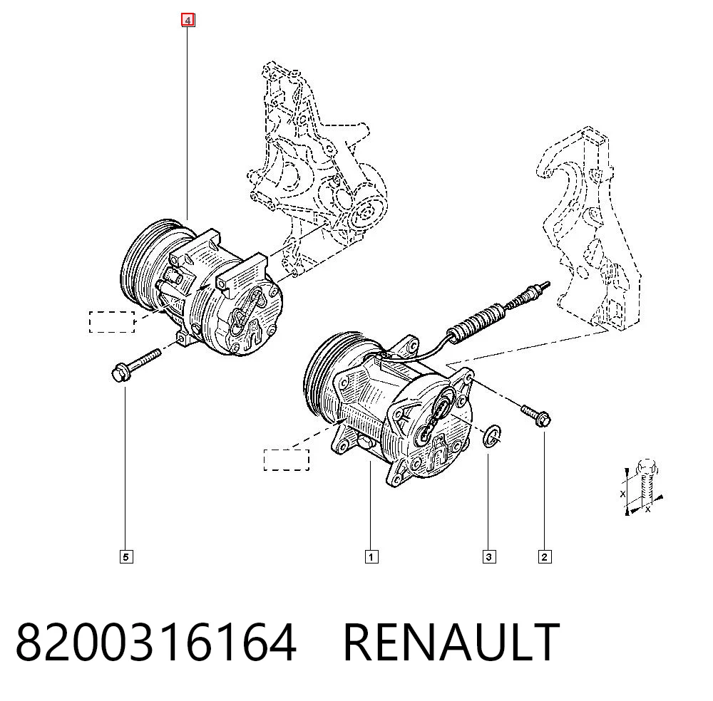 8200316164 Renault (RVI) Compresor climatizador
